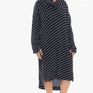 Free People Women's Stripped Cowl Neck Tunic Dress